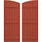Ekena Millwork Americraft 6-Board (3 Batten) Wood Joined Board-n-Batten Shutters w/Ellipt Top, ARW401BE621X49CLH, PR ARW401BE621X49CLH - alternate 1